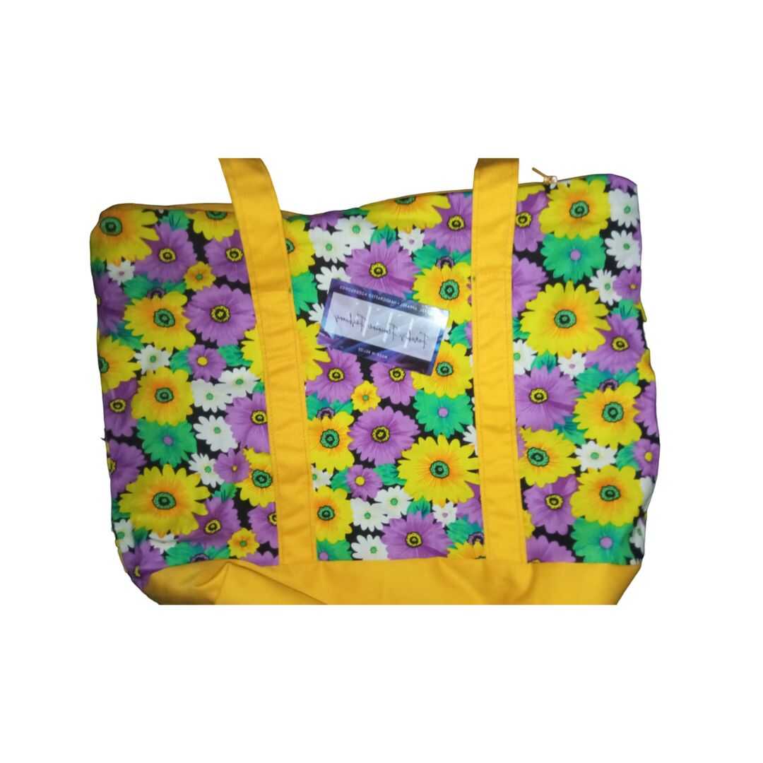 Floral Zip Medium Tote Bag