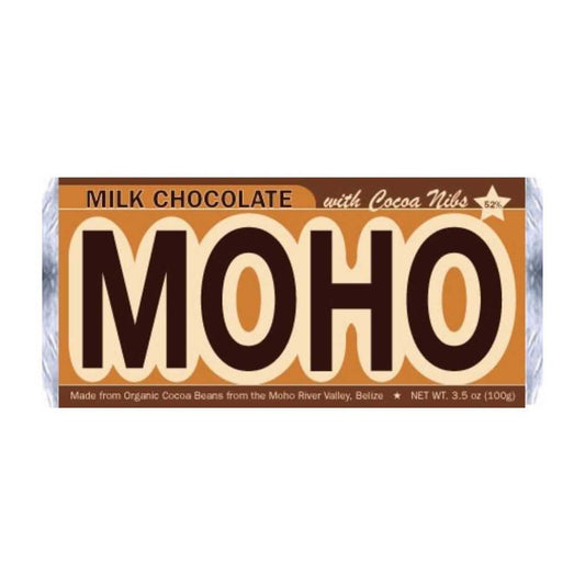 Moho 52% Cocoa Nibs Milk Chocolate Bar