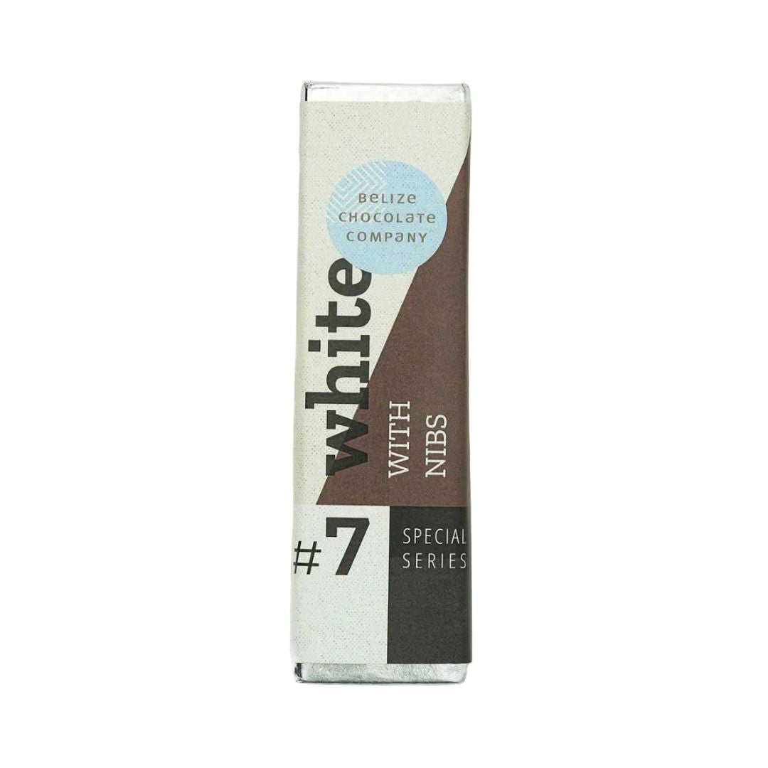 White Belizean Chocolate Nibs Bar